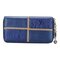 Fashion Women Rhinestones Retro Long Zipper Wallet - Blue